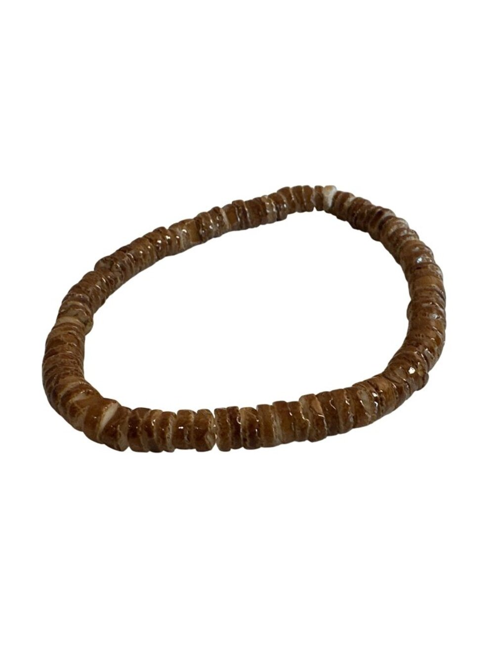 Stretch Bracelet Brown Ceramic Bead Women Glossy Finish Earthy Tones Boho
